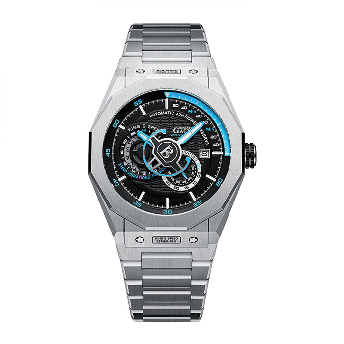 Mont Caliber Blue Super Speed Silver Bracelet Automatic Watch