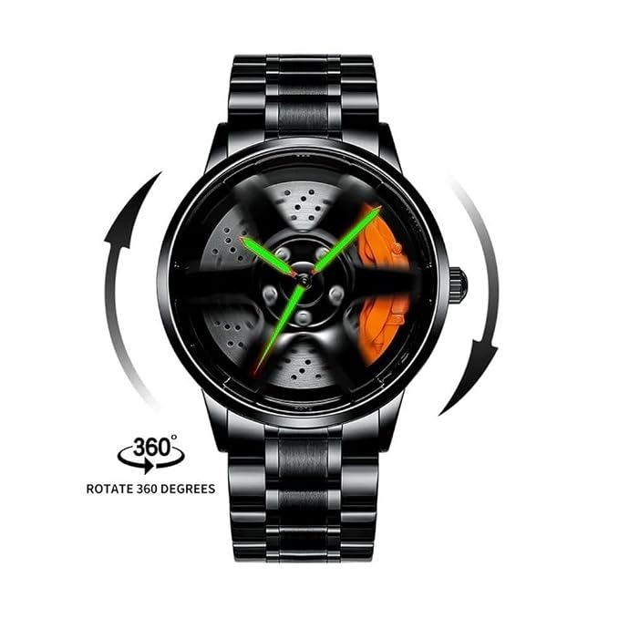 Luxury 3D Racing Rim Men’s Watch – Quartz, Waterproof