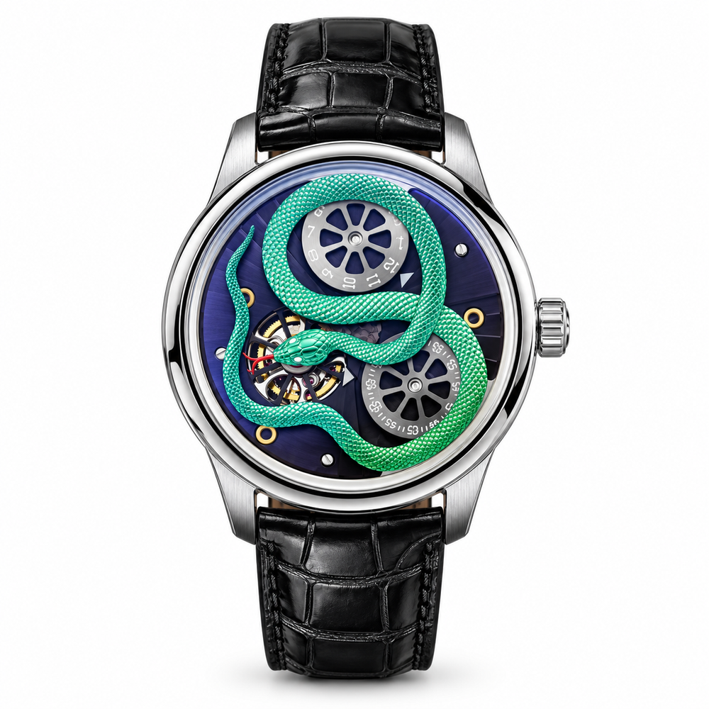 Emerald Serpent Men’s Watch with Green Snake Dial