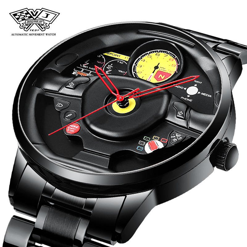 Velocity Car Wheel Men's Waterproof Quartz Watch