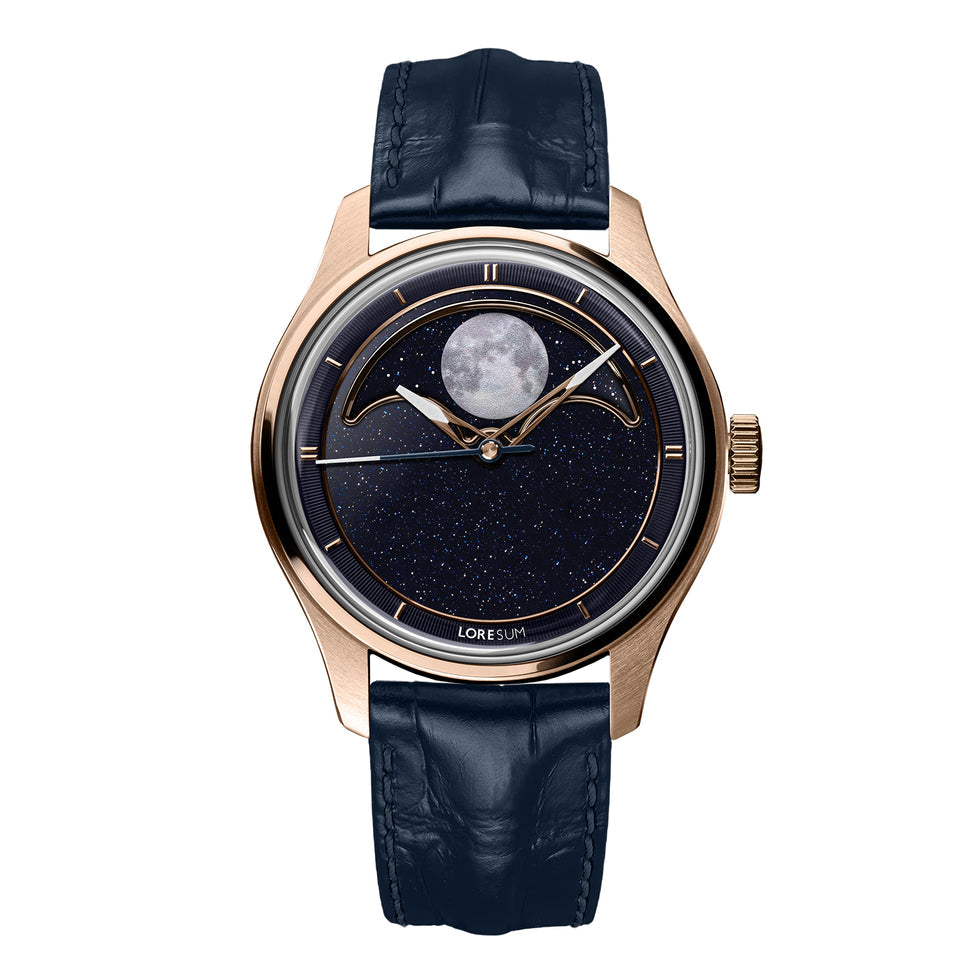 Moonphase Aventurine Watch | High-Beat Mechanical OEM Factory