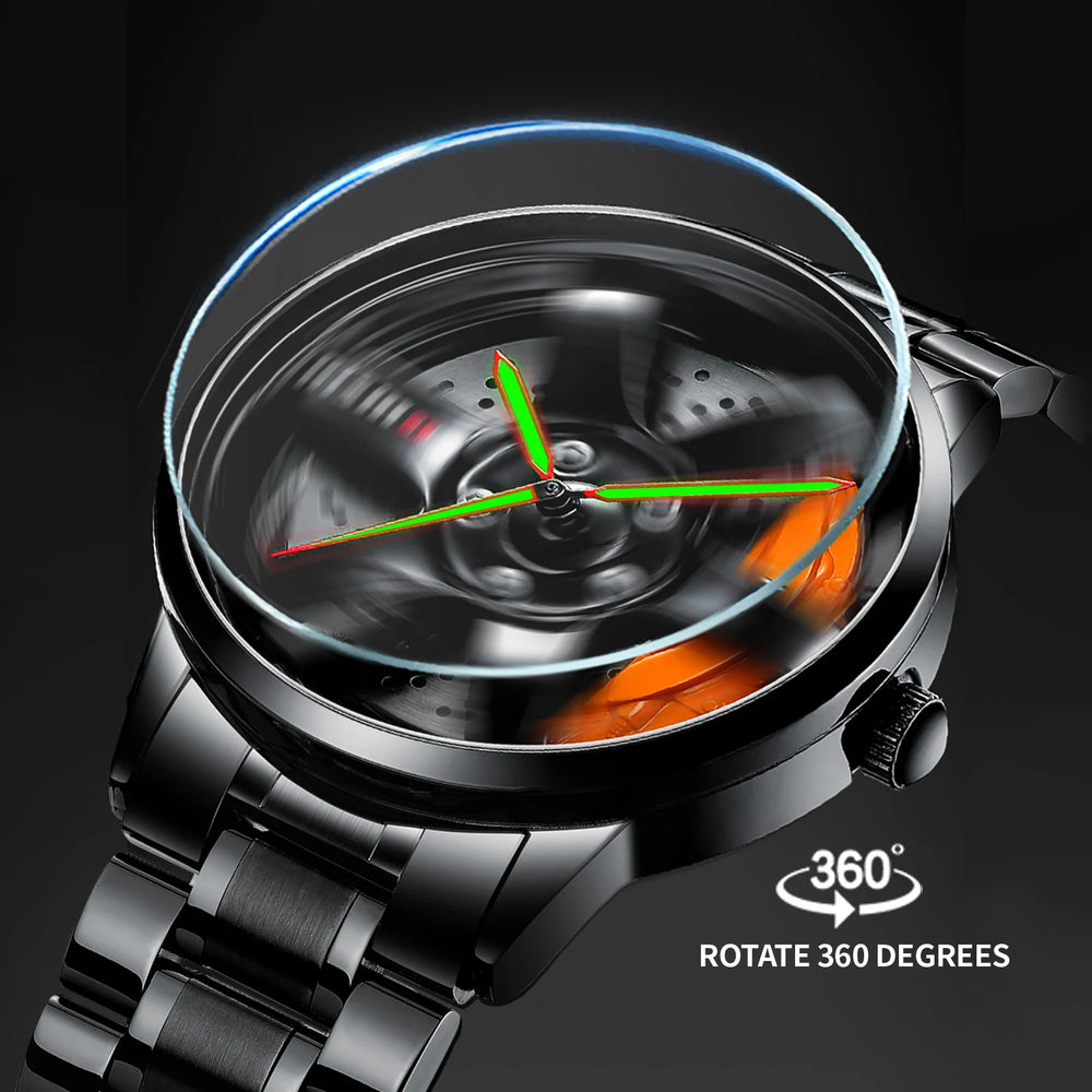 Luxury 3D Racing Rim Men’s Watch – Quartz, Waterproof