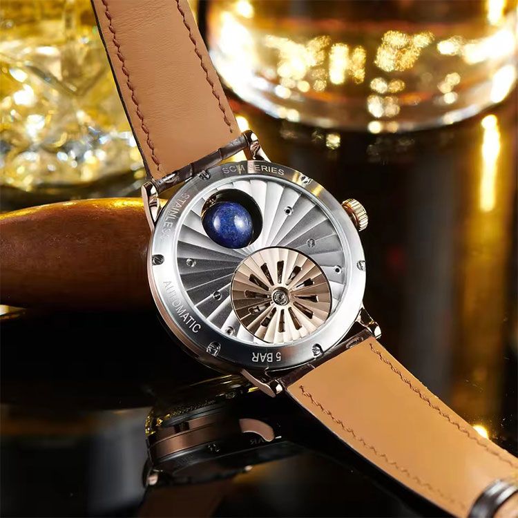 Gold Dragon Watch – Luxury Moon Phase Mechanical Caliber