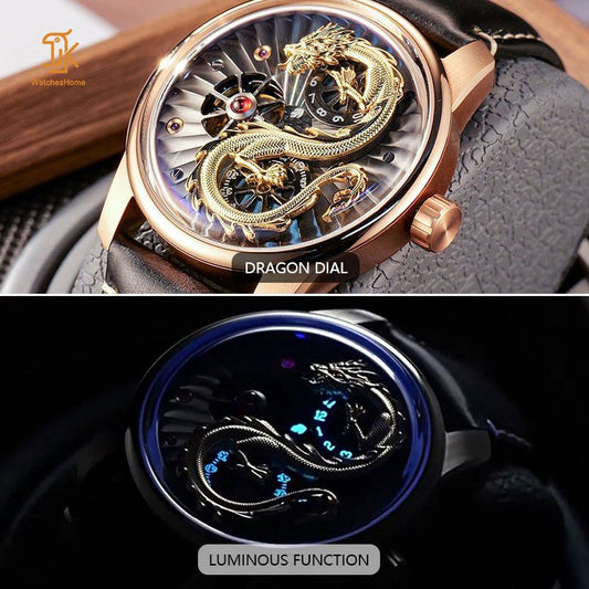 Golden Dragon Spitting Beads Watch
