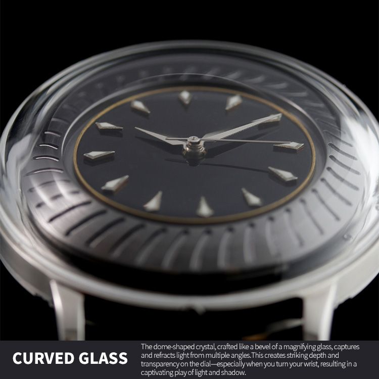 Dome Ripples of Time Black Enamel Black Gold