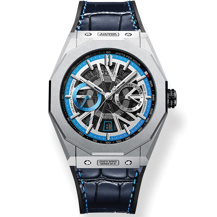 Mont Calibre Blue King Speed Leather Series Automatic Watch
