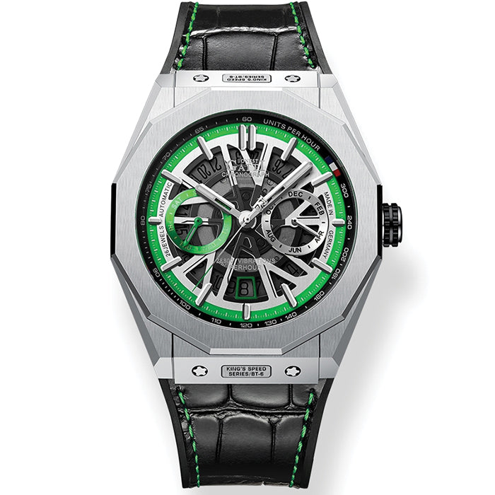 Mont Calibre Blue King Speed Leather Series Automatic Watch