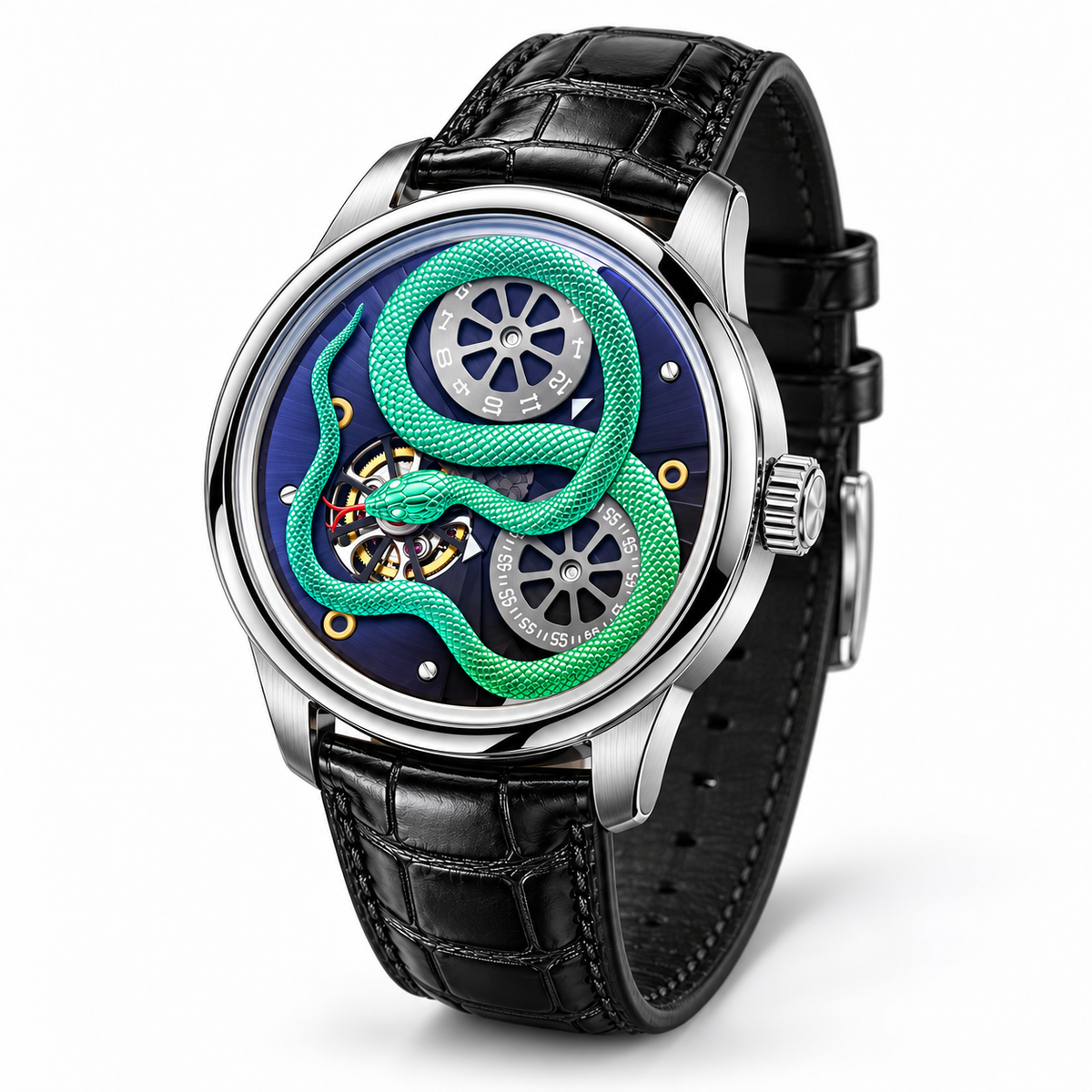 Emerald Serpent Men’s Watch with Green Snake Dial