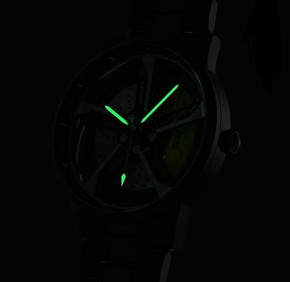 Luxury 3D Racing Rim Men’s Watch – Quartz, Waterproof