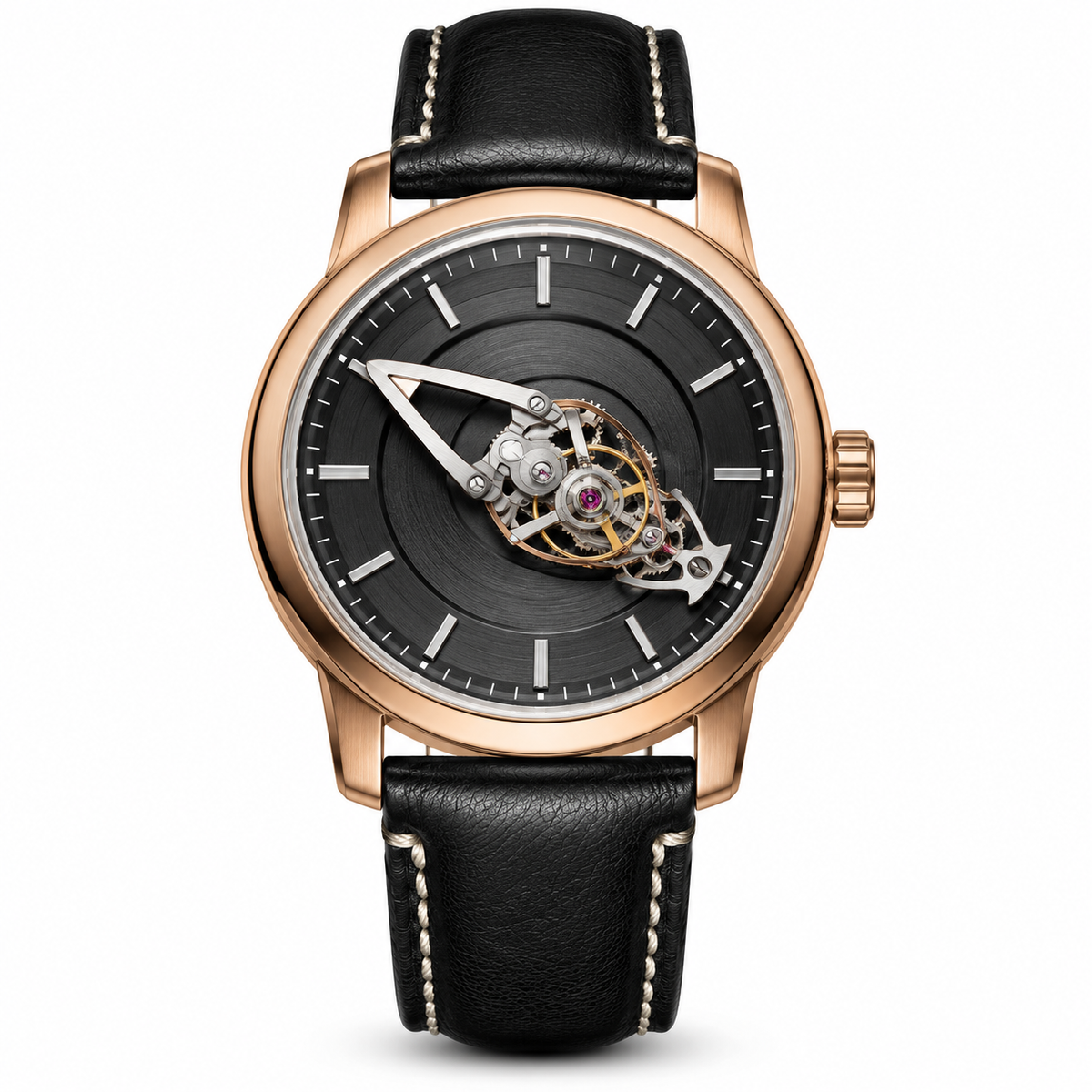 Premium Wandering Hour Mechanical Watch with Luminous Spaceship Pointer