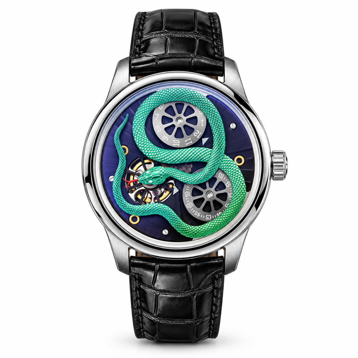 Emerald Serpent Men’s Watch with Green Snake Dial