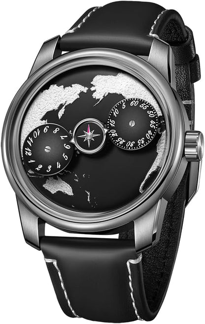 Dark Black World Map Wandering Hour