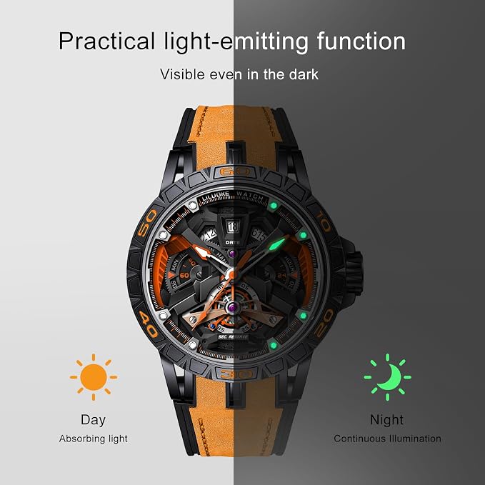 Obsidian X Men's Luxury Skeleton Quartz Watch
