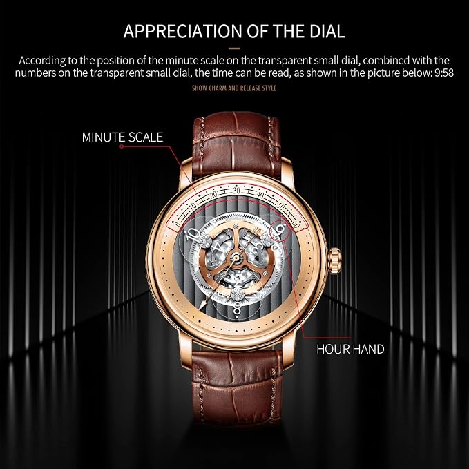 Custom Wandering Hour Watch Nautical Compass Design