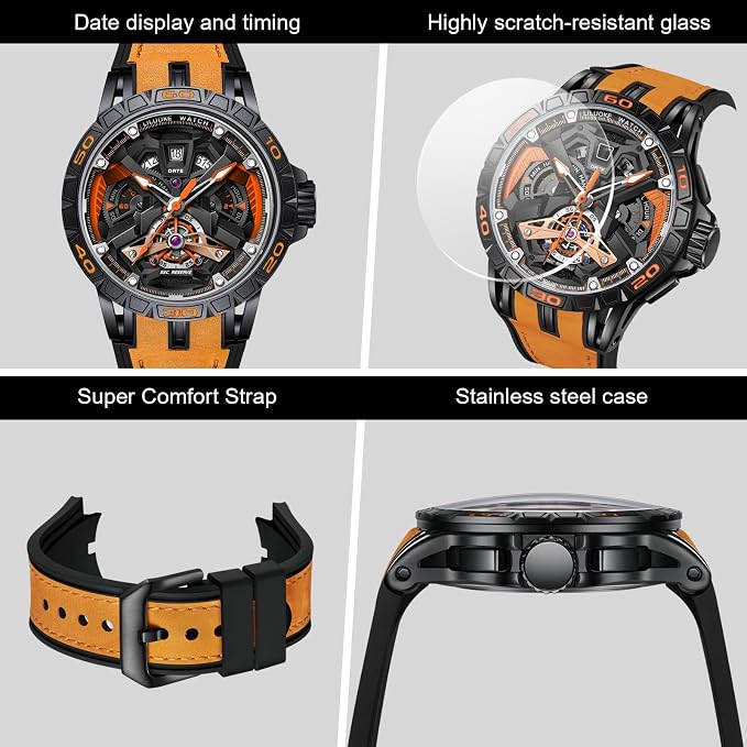 Obsidian X Men's Luxury Skeleton Quartz Watch