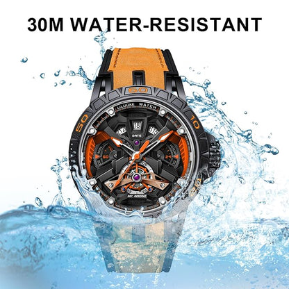 Obsidian X Men's Luxury Skeleton Quartz Watch