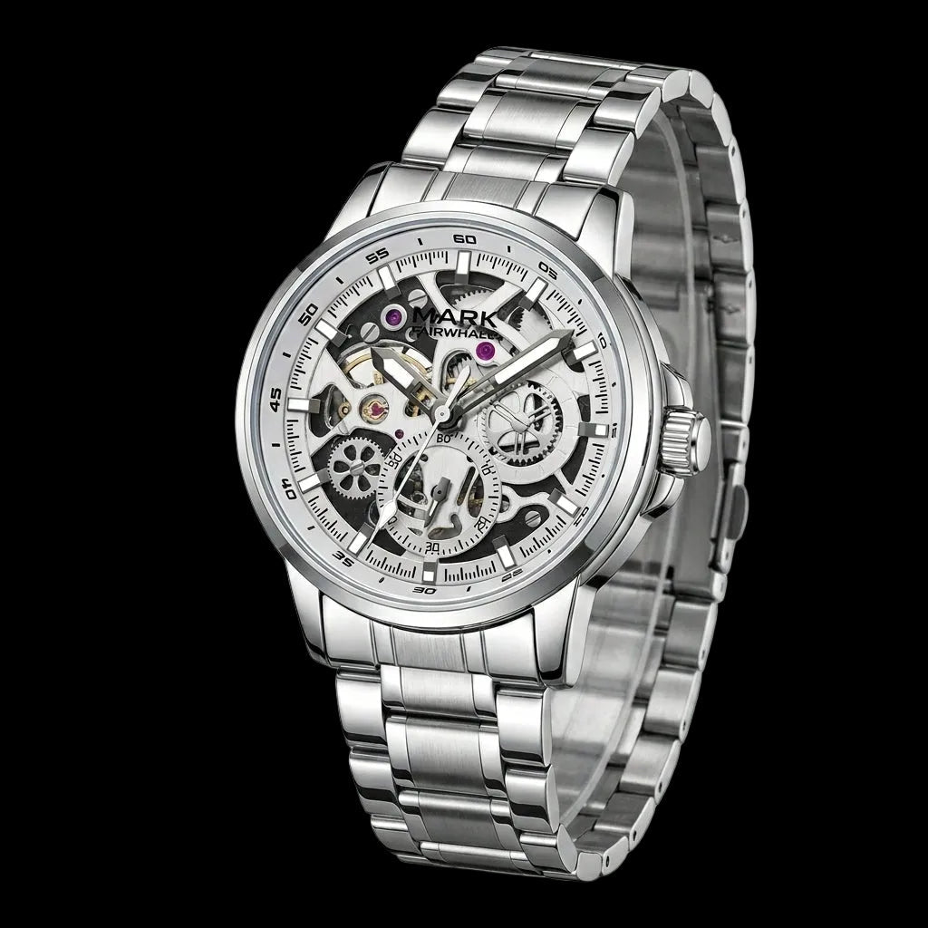 Open Dial Stainless Steel Watch