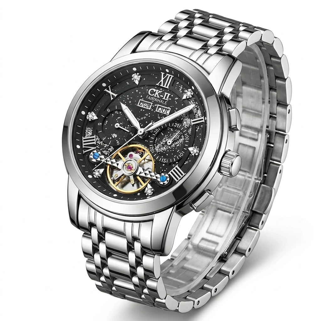 Mechanical Detail With A Bold Silver Finish
