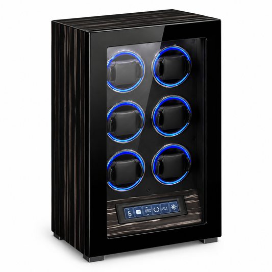 MINEESI Obsidian 6-Slot Luxury Automatic Watch Winder