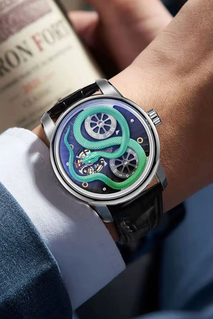 Emerald Serpent Men’s Watch with Green Snake Dial