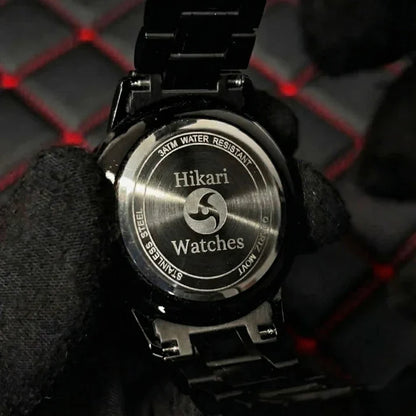 Crimson Vortex Men's Luxury Wristwatch