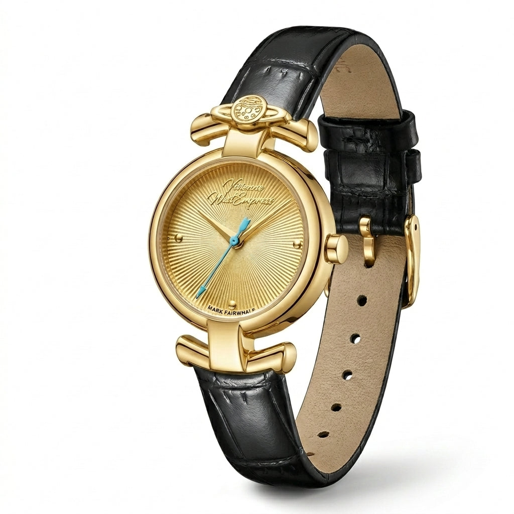 Radiant Gold Design With Classic Leather Appeal