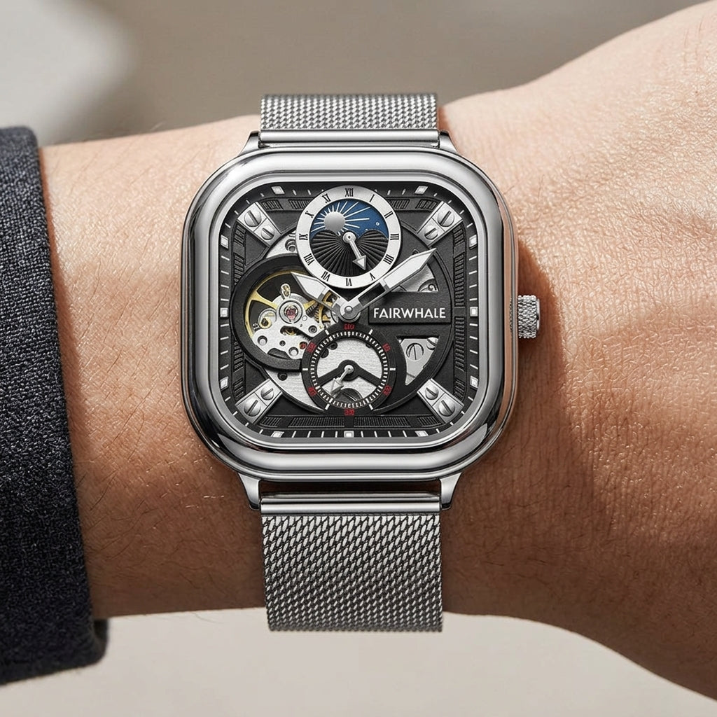 ANERION Royal Skeleton Automatic Watch