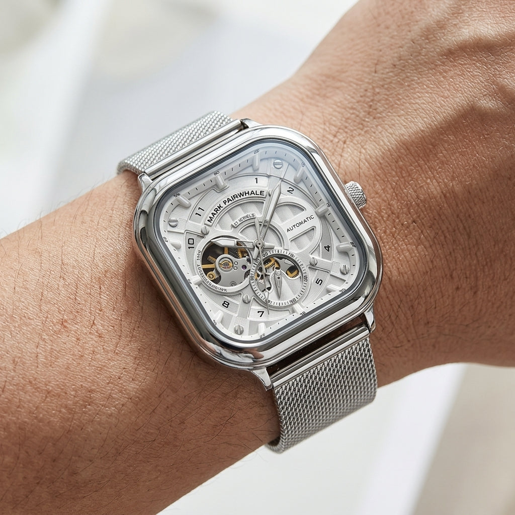 Modern Skeleton Detail With A Clean Silver Finish