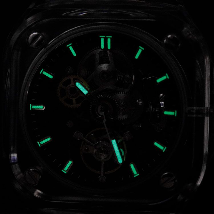 Square Transparent Mechanical Watch | In-House Skeleton OEM