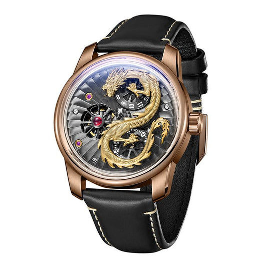 Golden Dragon Spitting Beads Watch