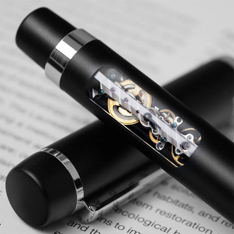 Mechanical Watch Pen with Skeleton Movement | OEM Factory