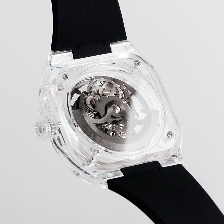 Square Transparent Mechanical Watch | In-House Skeleton OEM