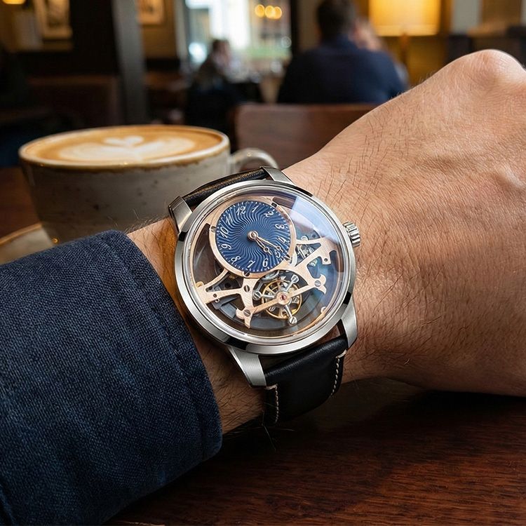 Custom Guilloche Skeleton Watches OEM Factory
