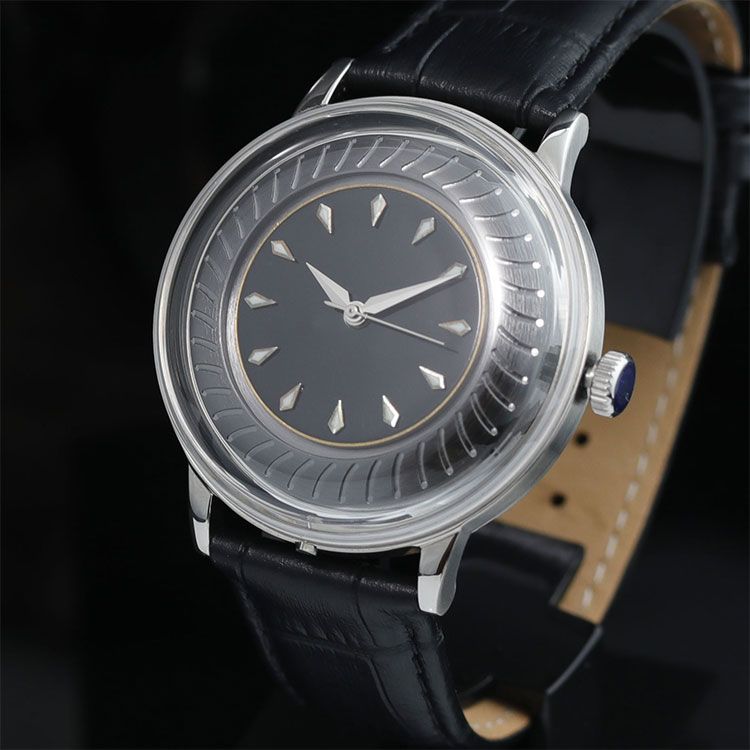 Dome Ripples of Time Black Enamel Black Gold