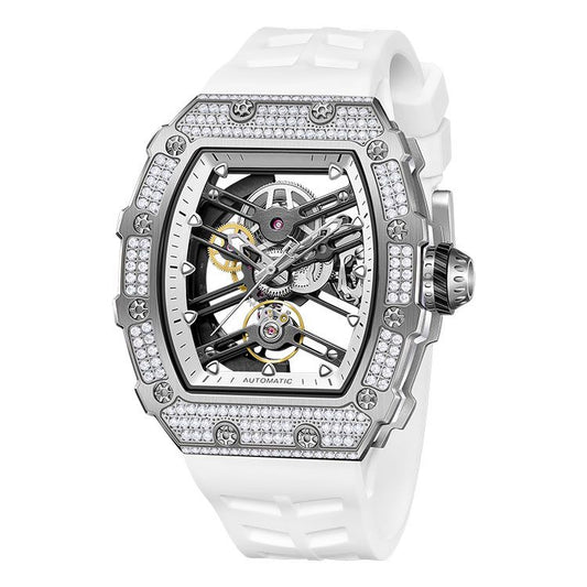 Custom Iced-Out Tonneau Watches | Skeleton Movement OEM