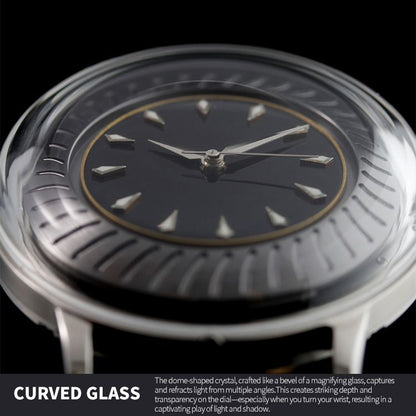 Dome Ripples of Time Black Enamel Black Gold