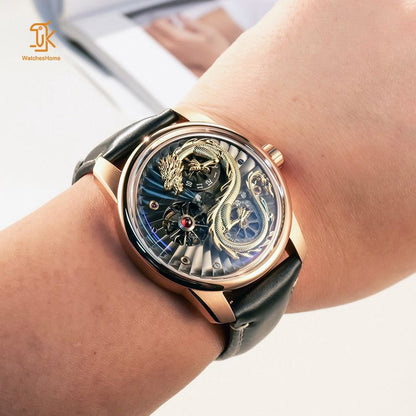 Golden Dragon Spitting Beads Watch