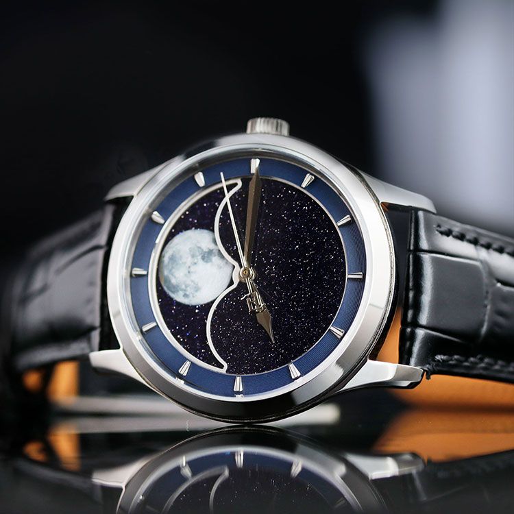 Moonphase Aventurine Watch | High-Beat Mechanical OEM Factory