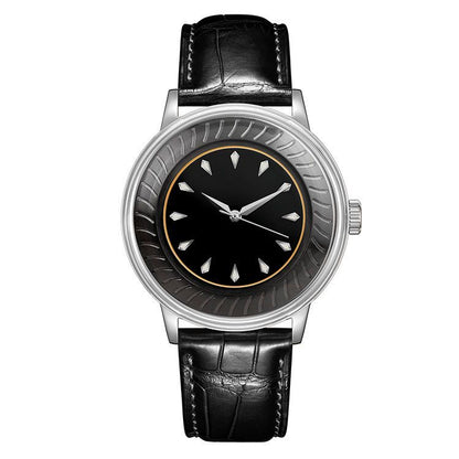 Dome Ripples of Time Black Enamel Black Gold